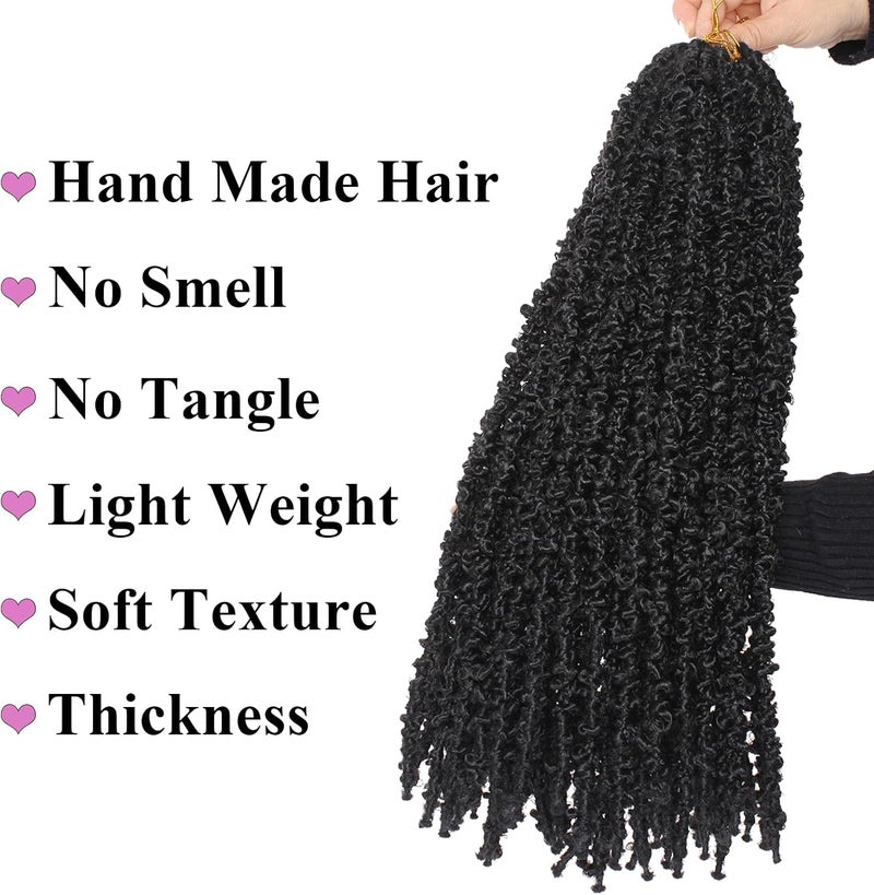 Leeven 24 Inch Butterfly Locs Crochet Hair 6 Packs Distressed Faux Locs Crcoeht Hair 1B# Pre-twsied Synthetic Fluffy Goddess Butterfly Soft Locs Crochet Braids Hair Extensions - Image 3