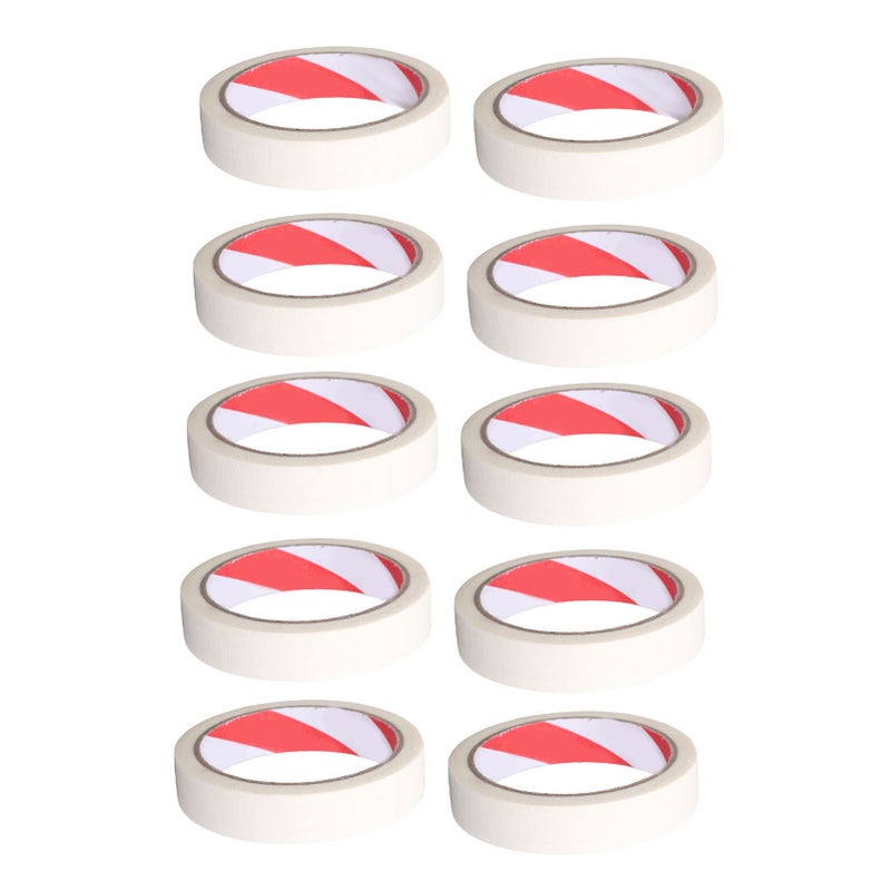 Car Paint Tape White Paper Masking Tape 20mmx20m/0.78inx65.6ft Painters Tapes for Home Office School Craft Art 10 Rolls - Image 4