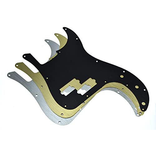 KAISH 13-Hole Metal Aluminium Anodized P Bass Style Pickguard American Modern Style Standard Bass Pick Guard for Precision P Bass Black - Image 5