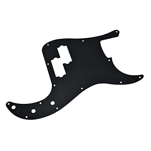 KAISH 13-Hole Metal Aluminium Anodized P Bass Style Pickguard American Modern Style Standard Bass Pick Guard for Precision P Bass Black - Image 1