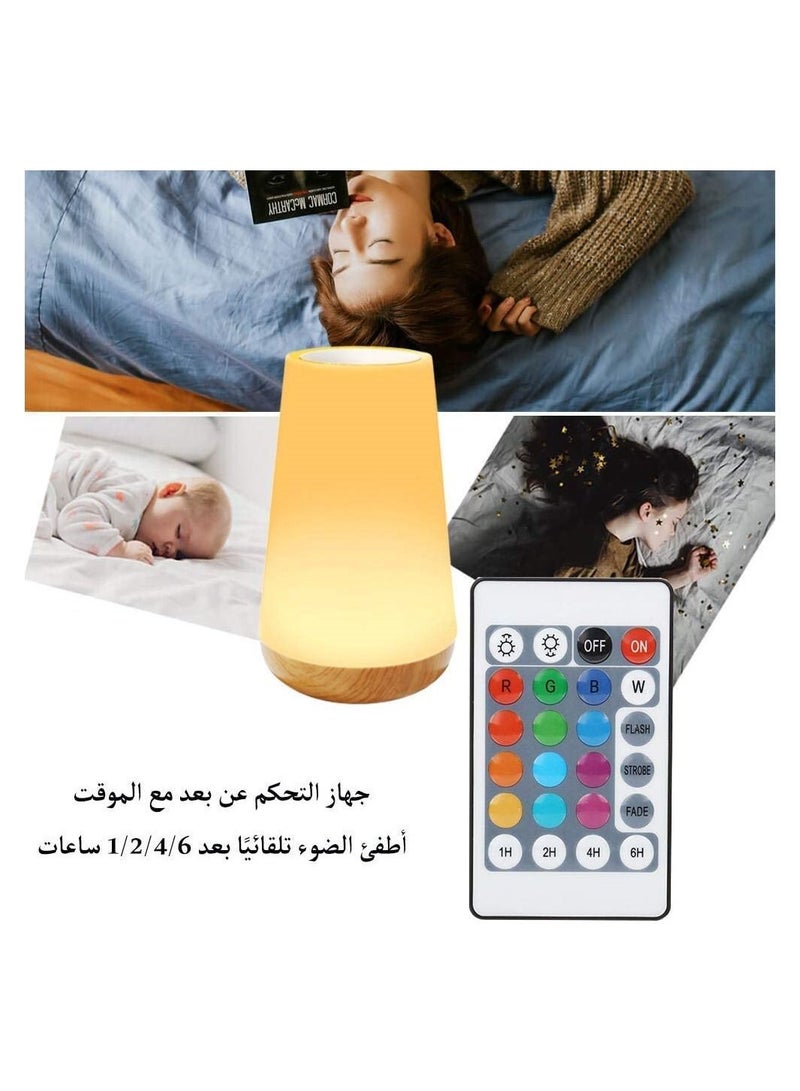 Y&D Night Light, Remote Control Touch Table Lamp, 5-Level Dimmable Bedside LED Kids Desk Lamp with Timer Function, Neon Light 13 Colors, Portable Cordless, Rechargeble, Bedroom - Image 3
