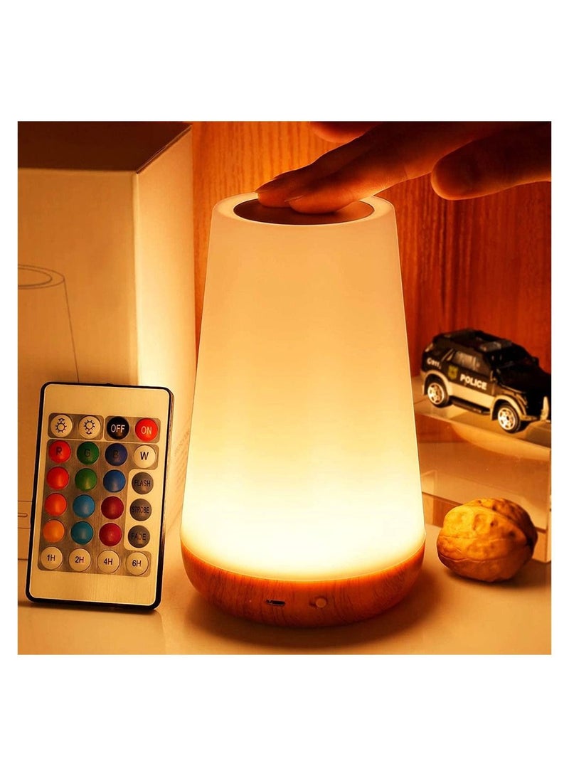 Y&D Night Light, Remote Control Touch Table Lamp, 5-Level Dimmable Bedside LED Kids Desk Lamp with Timer Function, Neon Light 13 Colors, Portable Cordless, Rechargeble, Bedroom - Image 1