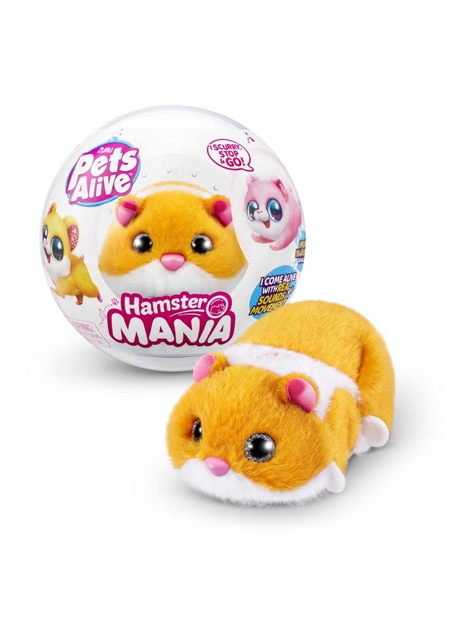Pets Alive Hamstermania (Orange) by ZURU Hamster, Electronic Pet, 20+ Sounds Interactive, Hamster Ball Toy for Girls and Children - Image 1