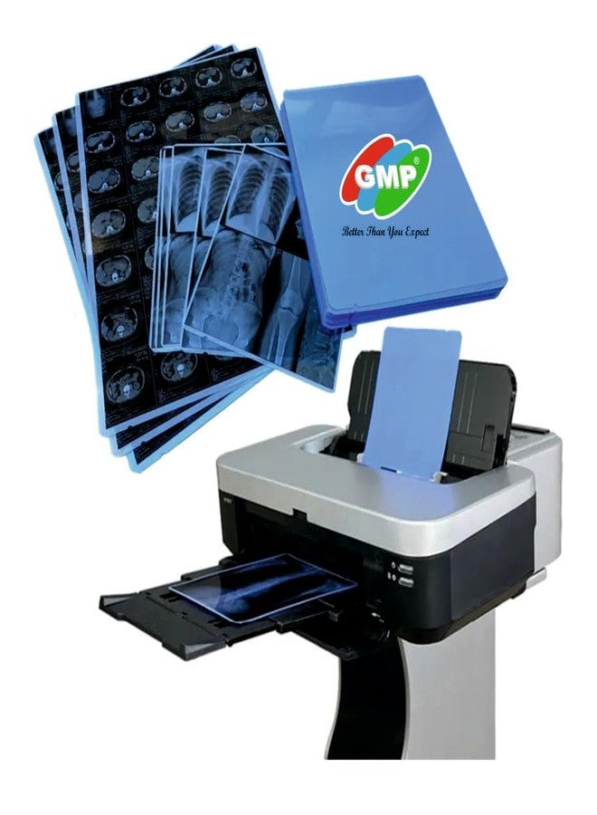 GMP Inkjet Medical Blue Film for X Ray imaging/Waterproof Film/SIZE: 203mm x 254mm (8 inch X 10 inch) X 100 Sheet Pack of 280 GSM / 210 Micron compatible with Canon, Epson Printers - Image 2