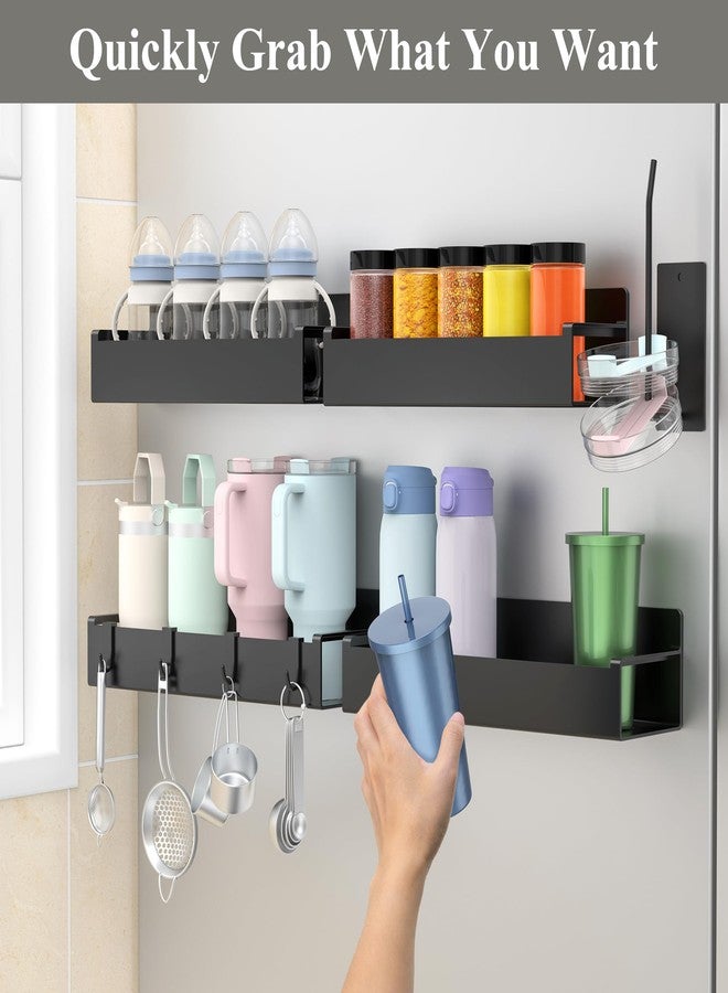 HuggieGems Magnetic Water Bottle Holder for Refrigerator, Cup Holder Organizer for Stanley and Tumbler for Kitchen, Black - Image 4