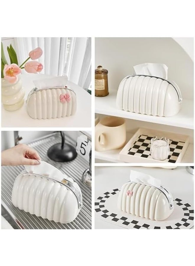 Generic Elegant Tissue Holder Clutch with Bow Design – Portable Luxury Tissue Case for Car, Bag & Bathroom – Stylish Tissue Organizer for Daily Use and Home Décor - Image 3