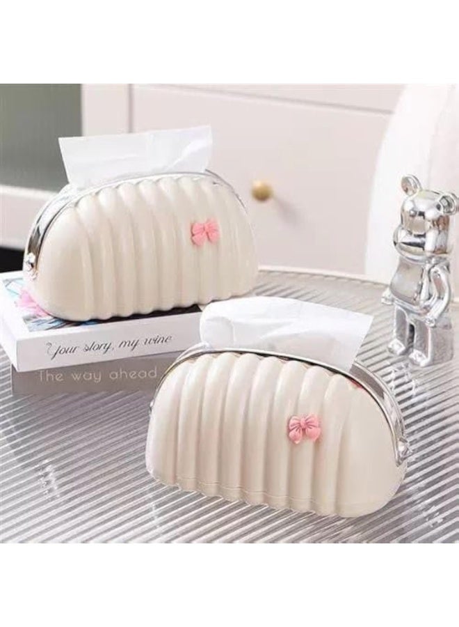 Generic Elegant Tissue Holder Clutch with Bow Design – Portable Luxury Tissue Case for Car, Bag & Bathroom – Stylish Tissue Organizer for Daily Use and Home Décor - Image 4