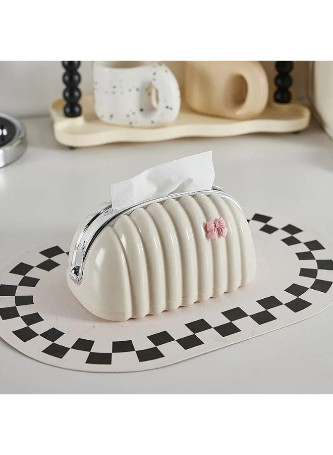Generic Elegant Tissue Holder Clutch with Bow Design – Portable Luxury Tissue Case for Car, Bag & Bathroom – Stylish Tissue Organizer for Daily Use and Home Décor - Image 5