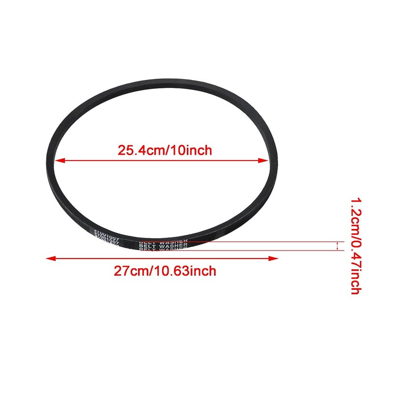 Walmine 27001007 Black Rubber Washer Drive Belt Replacement for Amana,Replaces WP27001007 37820 40053602 - Image 2