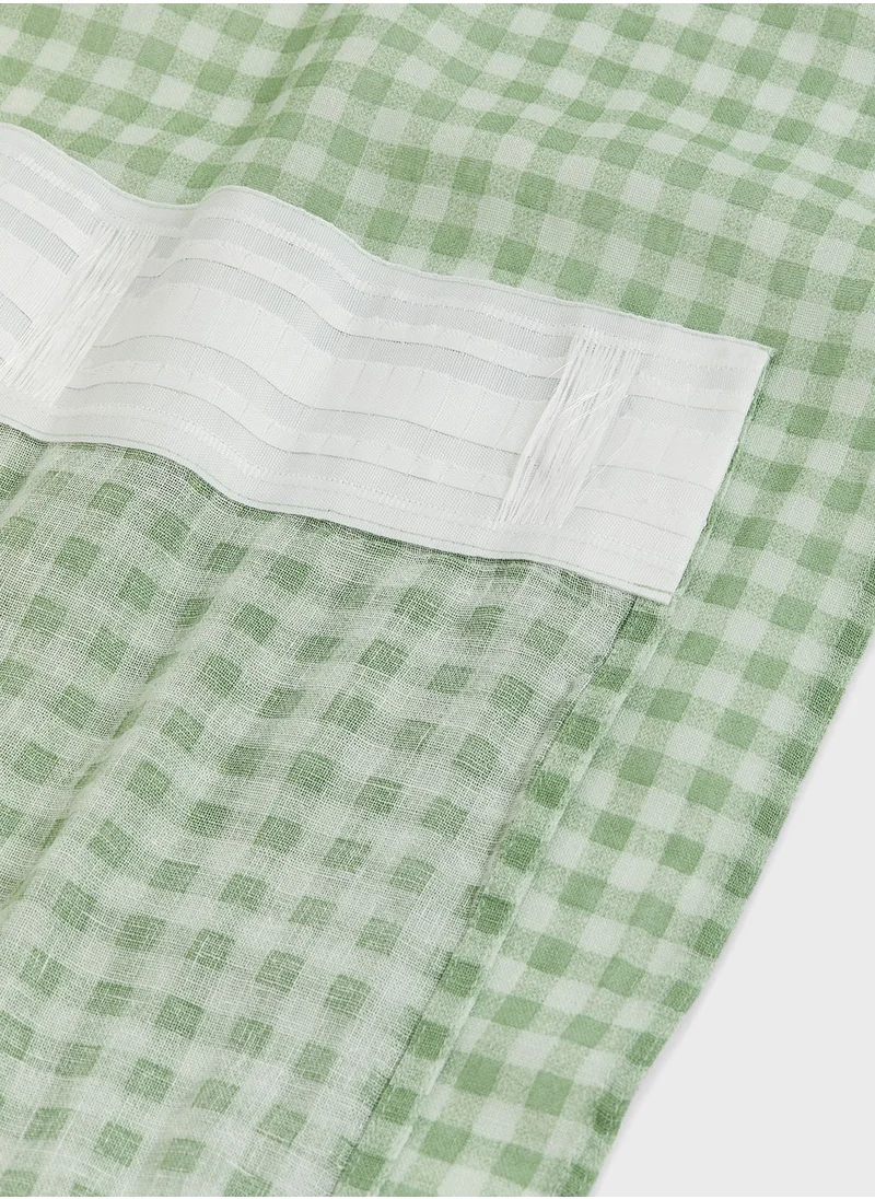 H&M 2-Pack Checked Linen-Blend Curtain Lengths