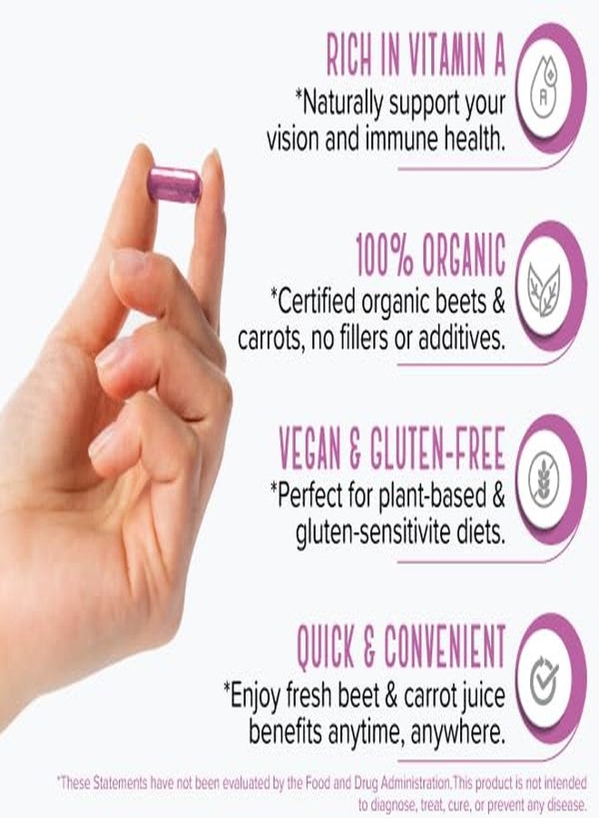 Strong Organics كبسولات عصير الشمندر والجزر من سترونج أورجانيكس - منتج أمريكي، عضوي، معصور على البارد لصحة العين والبشرة والقلب - نباتي، غير معدل وراثيًا، 120 كبسولة - Image 4