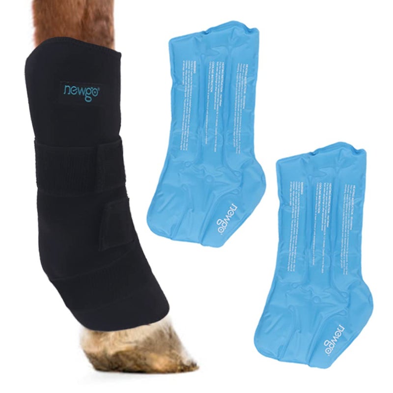 NEWGO NEWGO Horse Ice Pack Reusable Horse Leg Wrap for Injury Cooling Horse Knee Wrap Full Coverage Leg Ice Boot Cold Pack 1 Wrap with 2 Gel Packs for Knee Legs Boots and Hooves 