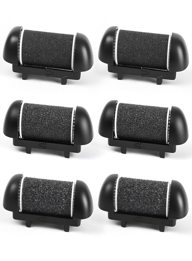 JOLYEAK 6pcs Replacement Roller Refill Heads for Electric Callus Remover,Feet Pedicure Kit Refill Rollers, 2 Extra Coarse, 2 Regular Coarse, 2 Fine Coarse Refill Rollers (Black) - Image 1