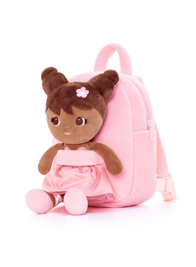 Lazada Girls Backpack With Doll Toddler Toys Baby Girls Gifts Rag Dolls Brown 9.5“  - Image 1
