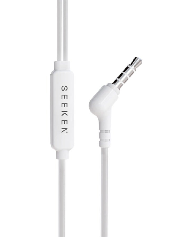 SEEKEN STEREO EARPHONE-WHITE | High-Resolution Audio | Campatible with Iphone and Samsung | Premium Design | High-Quality. - Image 3