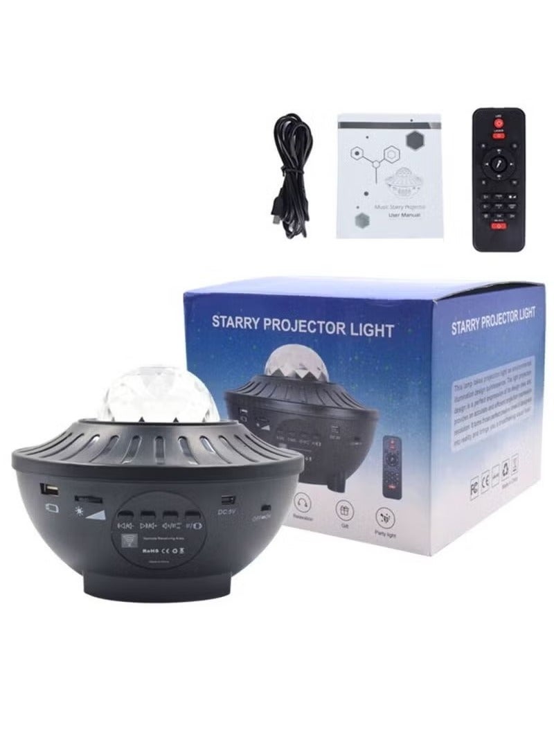 TIGER Starry Projector Nightlight – Bluetooth & USB Music Player, Romantic Lamp with 14 Lighting Modes, Remote Control – Ideal for Bedrooms, Gatherings, and Relaxation – Black​  - Image 1