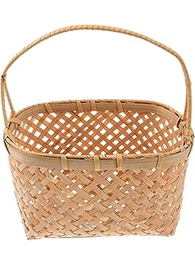 Large Handmade Bamboo Woven Storage Basket For Home No Color - Image 1