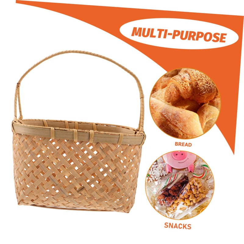 Large Handmade Bamboo Woven Storage Basket For Home No Color - Image 5