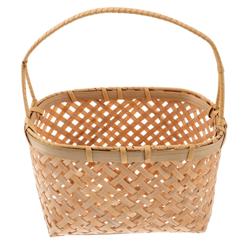 Large Handmade Bamboo Woven Storage Basket For Home No Color - Image 2