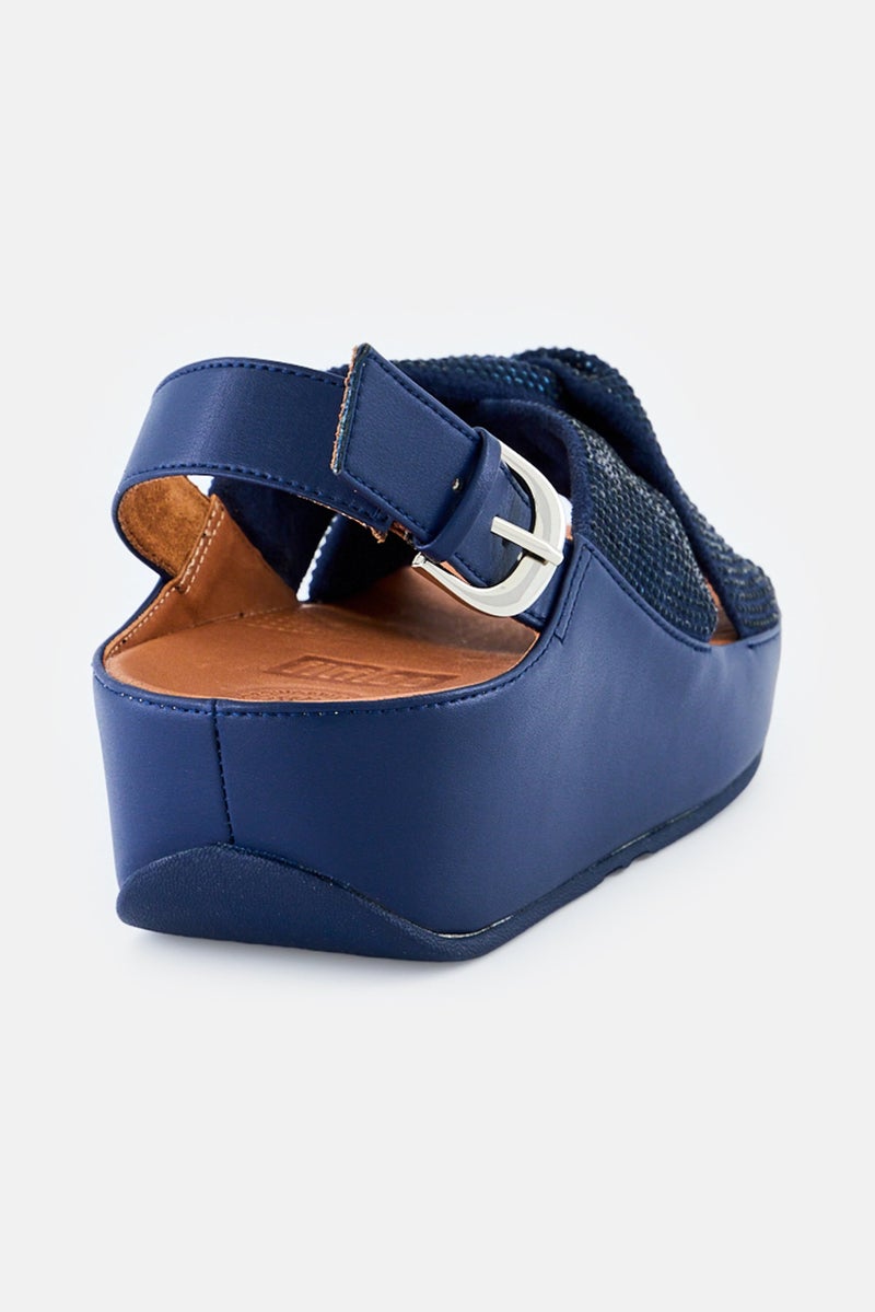 FitFlop Women Twiss  Crystal Adjustable Buckle Sandal, Navy - Image 3