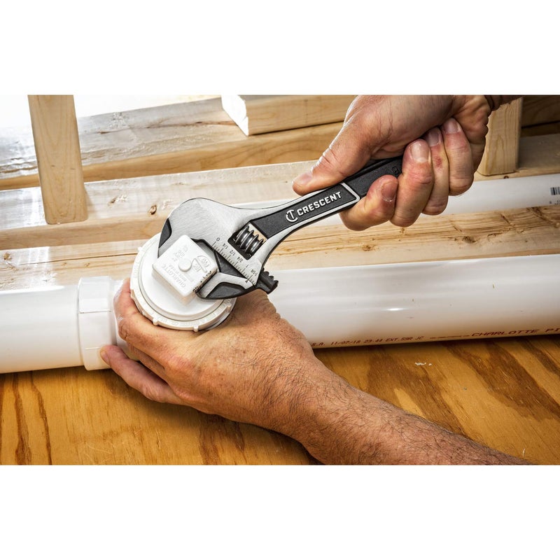 Crescent Wide Jaw Adjustable Wrench - Home Improvement, Repair & Garage Hand Tool - Wide Mouth Versatile Plumbing Tool - 6" - ATWJ26VS - Image 5