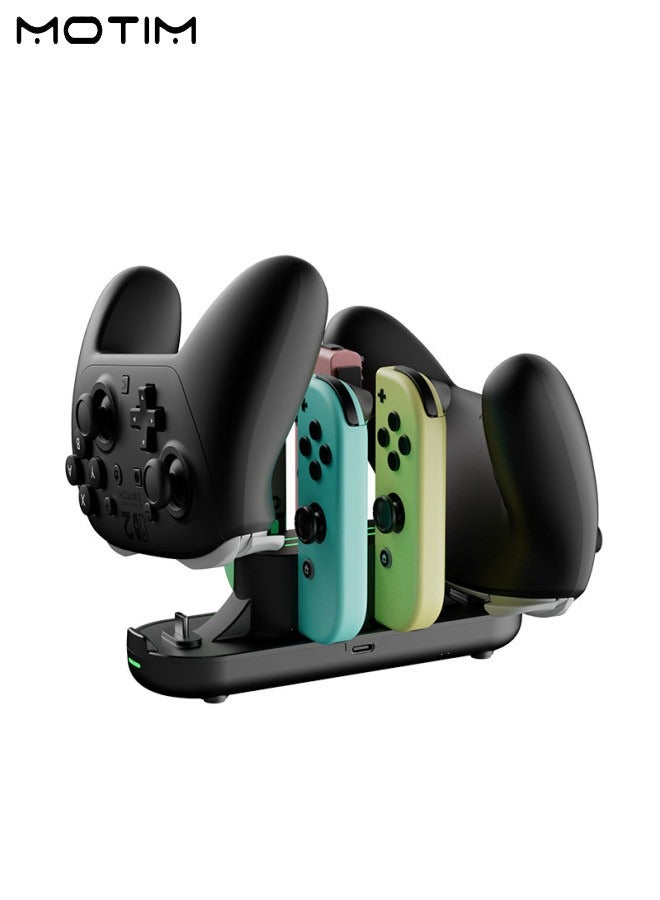 Motim Controllers Charging Dock for Nintendo Switch, 6 in 1 Charging Station with LED Indication, Including Charging Cable, Fast Charging Dock Station for Switch Joy-Con/PS5/xbox Controllers  - Image 1
