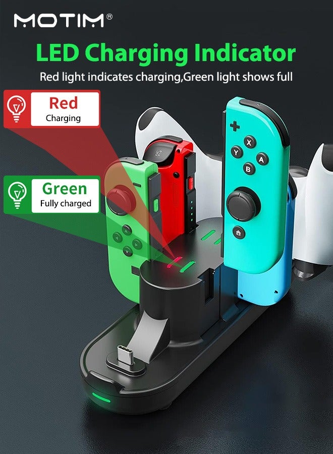 Motim Controllers Charging Dock for Nintendo Switch, 6 in 1 Charging Station with LED Indication, Including Charging Cable, Fast Charging Dock Station for Switch Joy-Con/PS5/xbox Controllers  - Image 5