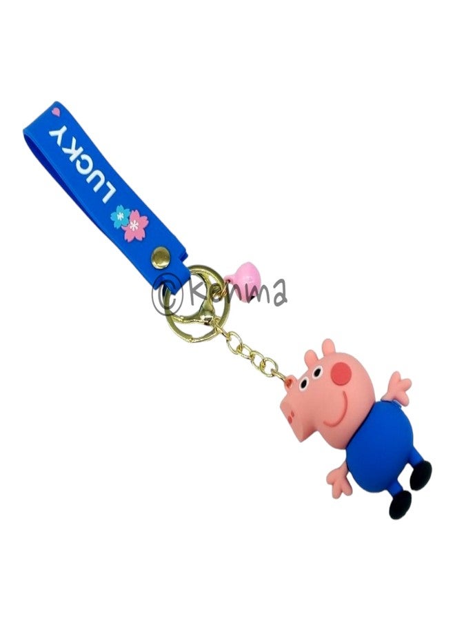 سلسلة مفاتيح ثلاثية الأبعاد على شكل خنزير أزرق لطيف من كينما، طولها 12 سم - Image 2
