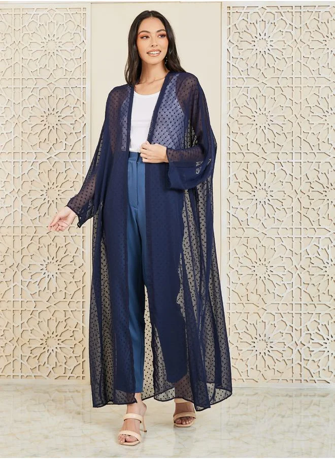 ستايلي Oversized Chiffon Dobby Textured Kimono
