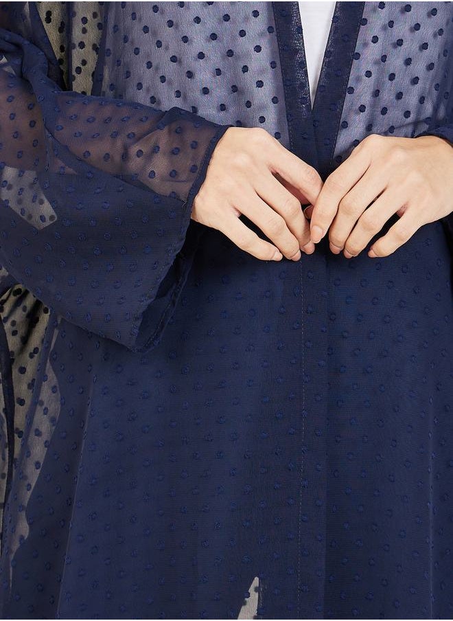 Styli - Oversized Chiffon Dobby Textured Kimono - Image 1