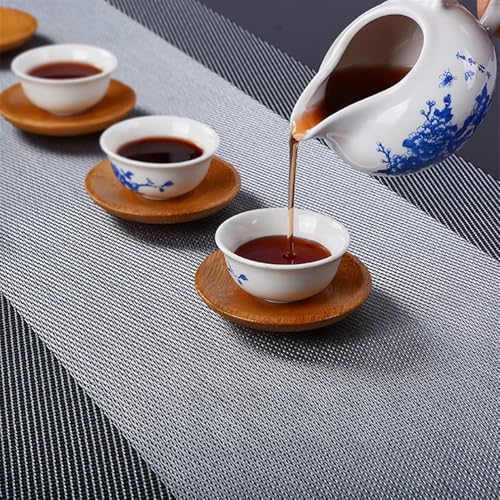 TASKHOUSE Table Runner Non-Slip, Durable PVC Woven Vinyl, Stain Resistant for Kitchen, Dining Table, Bedroom (Silver, Pack of 1) - Image 5