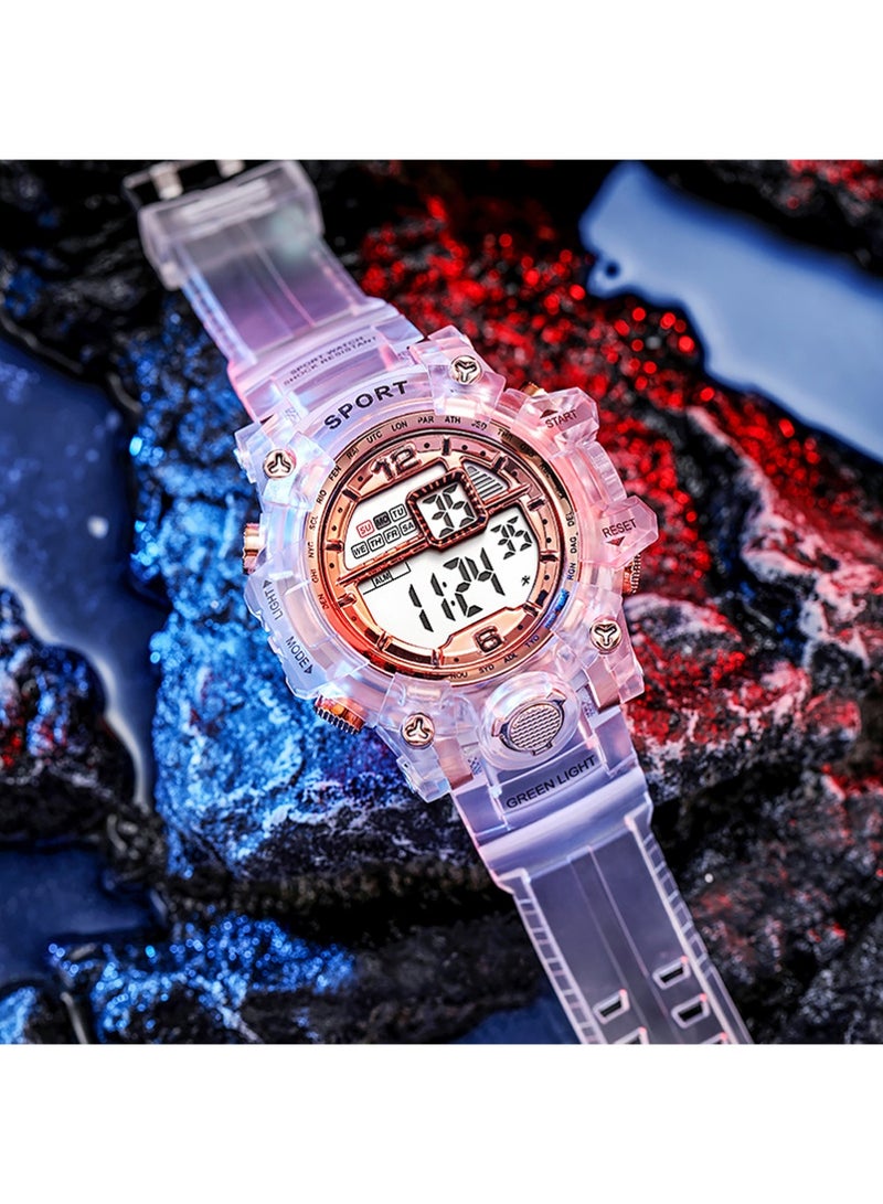 يوجي 5pcs الرجال الماء التناظرية الرقمية ساعة المعصم والرياضة ساعة المعصم ، الرياضة في الهواء الطلق ساعة إلكترونية تاريخ متعددة الوظائف LED إنذار ساعة توقف. - Image 4