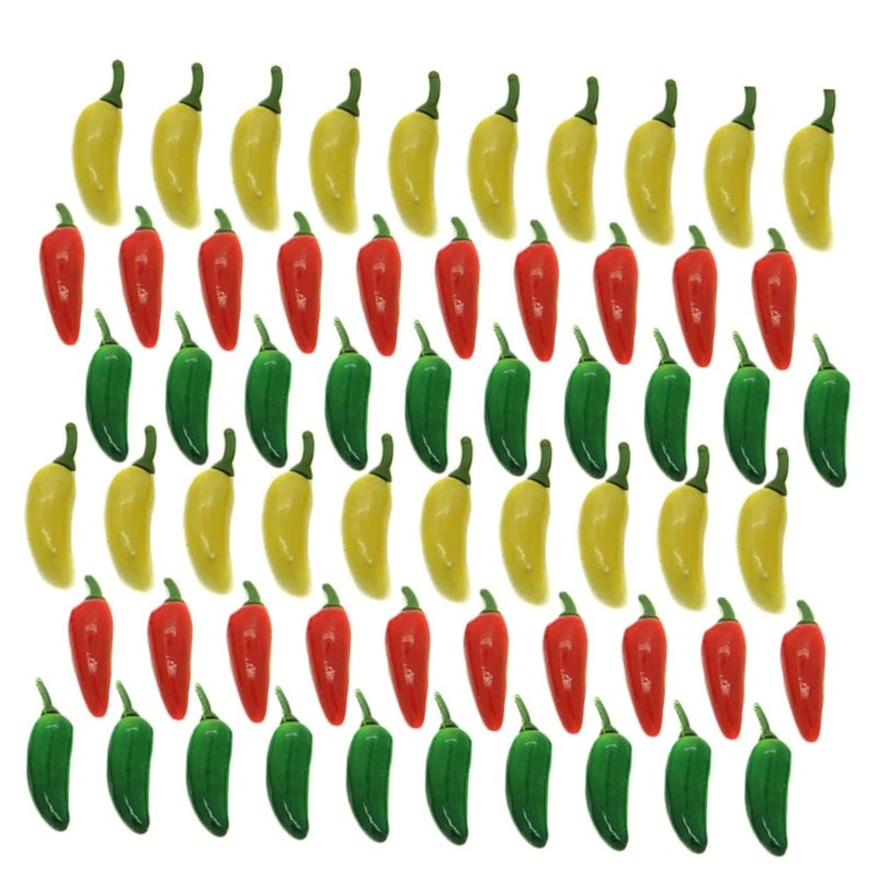 60 Pcs Mini Simulation Peppers Lightweight Play Food For Color Recognition - Image 5
