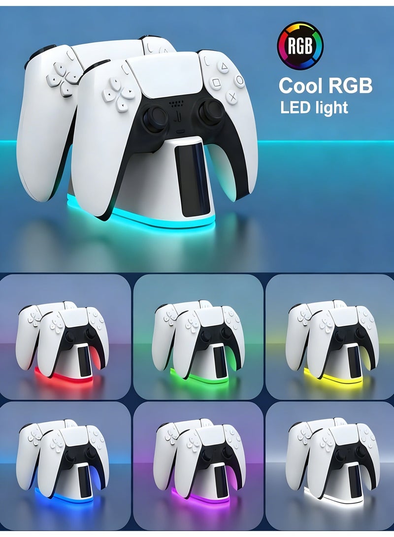 Closeli PS5 Controller Charging Station, PS5 Charger Stand,PS5 Fast Charging Dock, Adjustable RGB Light, LED Indicator, Type-C,Click-In Design, Safe Intelligent Protection,PS5 Charger Stand,PS5 Accessories - Image 2