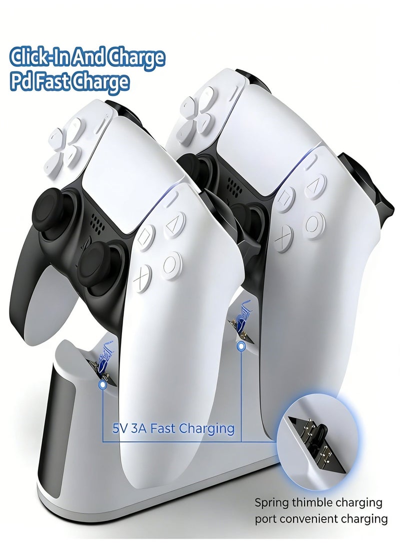 Closeli PS5 Controller Charging Station, PS5 Charger Stand,PS5 Fast Charging Dock, Adjustable RGB Light, LED Indicator, Type-C,Click-In Design, Safe Intelligent Protection,PS5 Charger Stand,PS5 Accessories - Image 3