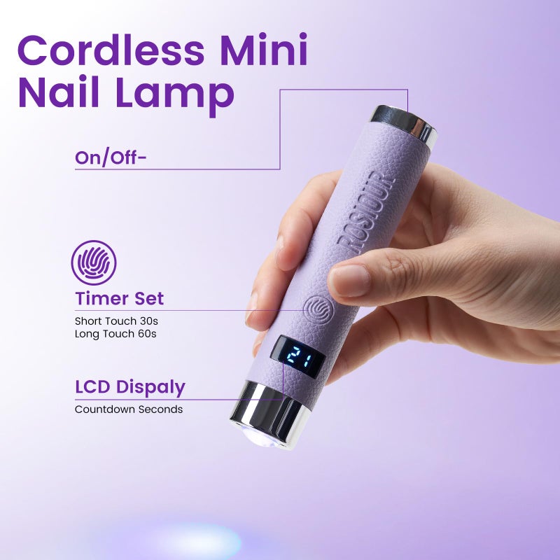 Rosiour Mini UV Lamp for Gel Nails- Rechargeable Handheld Nail U V Led Curing Light with Stand- Flash Cure Fast Dry UV Lamp with Auto Sensor for Home Manicure and Salon (Purple) - Image 4