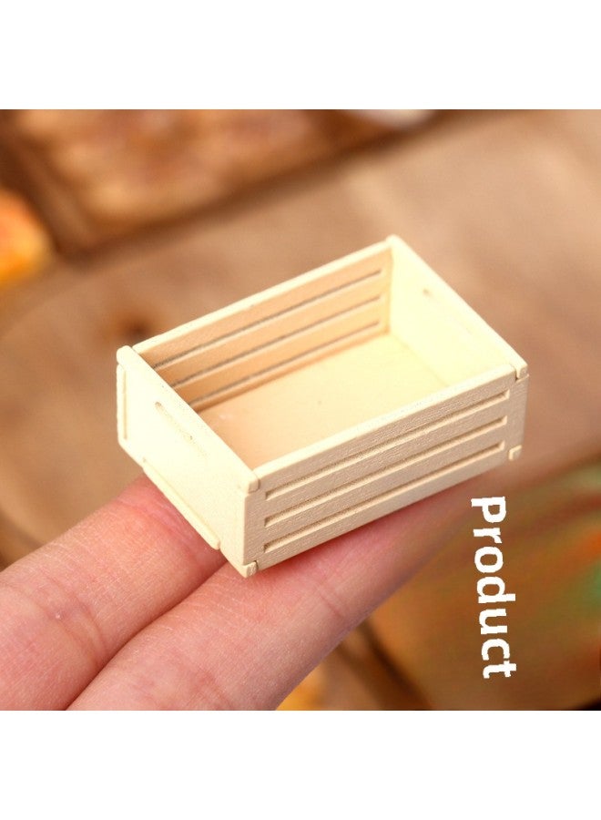Mini Fruit Wooden Frame Storage Box Storage Frame Basket Dollhouse Doll House Model Accessories Miniature Scene Outfit-Color:Wood Color Fruit Wooden Frame  - Image 3