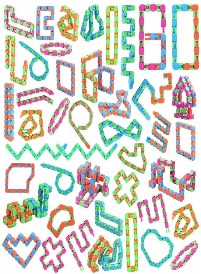 Vanblue 80Pcs Fidgets Bulks Wacky Tracks Fidget Toys Snap Fidgets Snake Click Toys Valentines Day Gifts for Kids Adults Birthday Goodie Bag Stuffers Classroom Prizes Sunday School Supplies Party Favors - Image 1