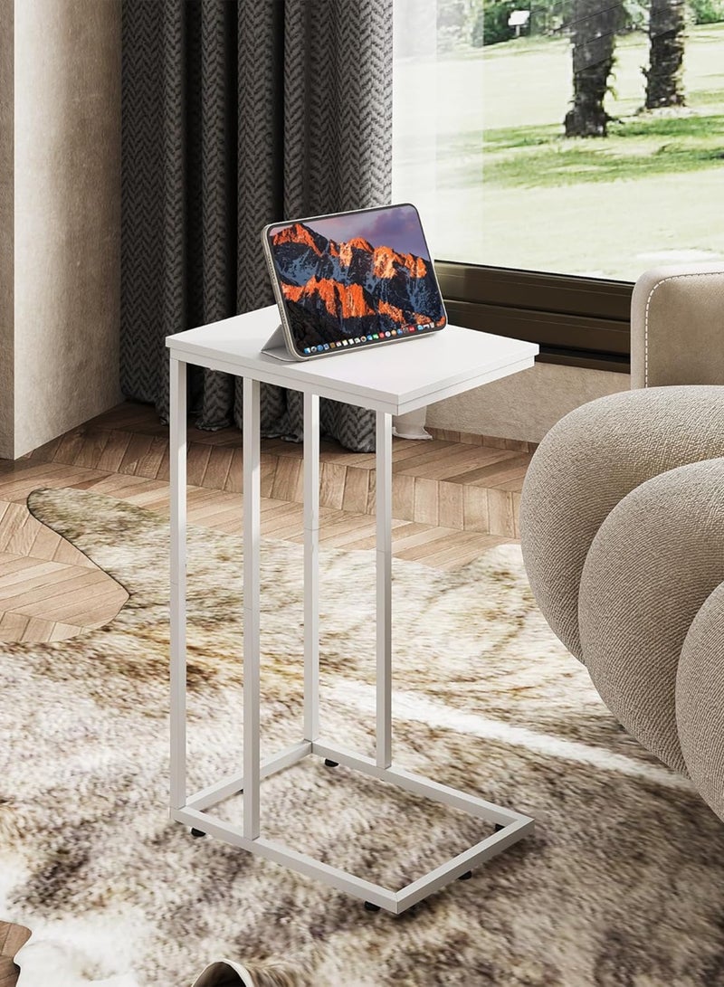 DBLEW C-Shaped End Table for Sofa & Bed – Slim Side Table with Steel Frame and Smooth Top, 40×30×60 cm - Image 3