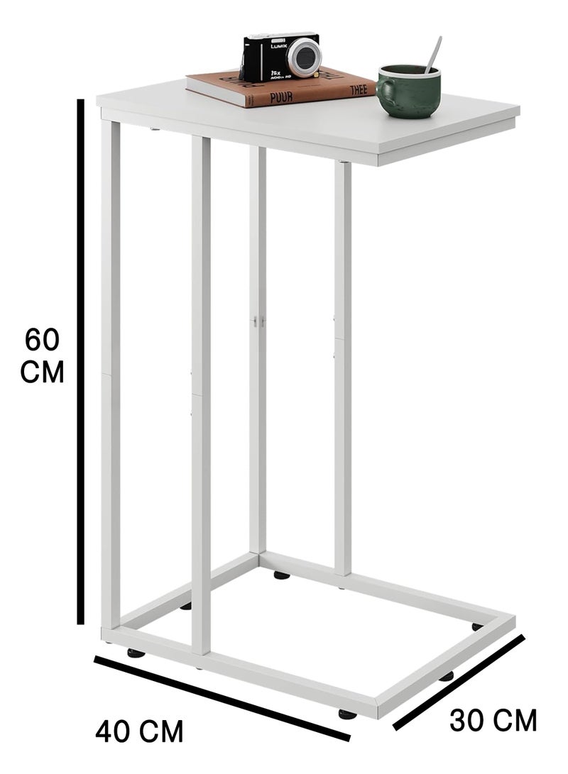 DBLEW C-Shaped End Table for Sofa & Bed – Slim Side Table with Steel Frame and Smooth Top, 40×30×60 cm - Image 5
