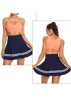 ThreeH High-Waisted A-Line Pleated Skirt Girls School Uniform Mini Skirt Built-In Lining Shorts Women Golf Tennis Skirt Skorts Black  - Image 2