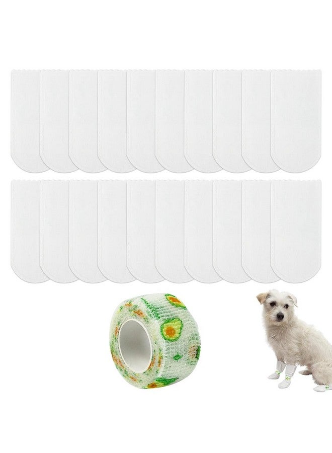 Qpets أحذية الكلاب Qpets® 20 قطعة، غطاء حذاء الكلاب الخارجي، أحذية المشي للحيوانات الأليفة مقاومة للماء، أحذية الكلاب غير المنسوجة بتصميم بطانة وضمادة سهلة التمزق، م - Image 1