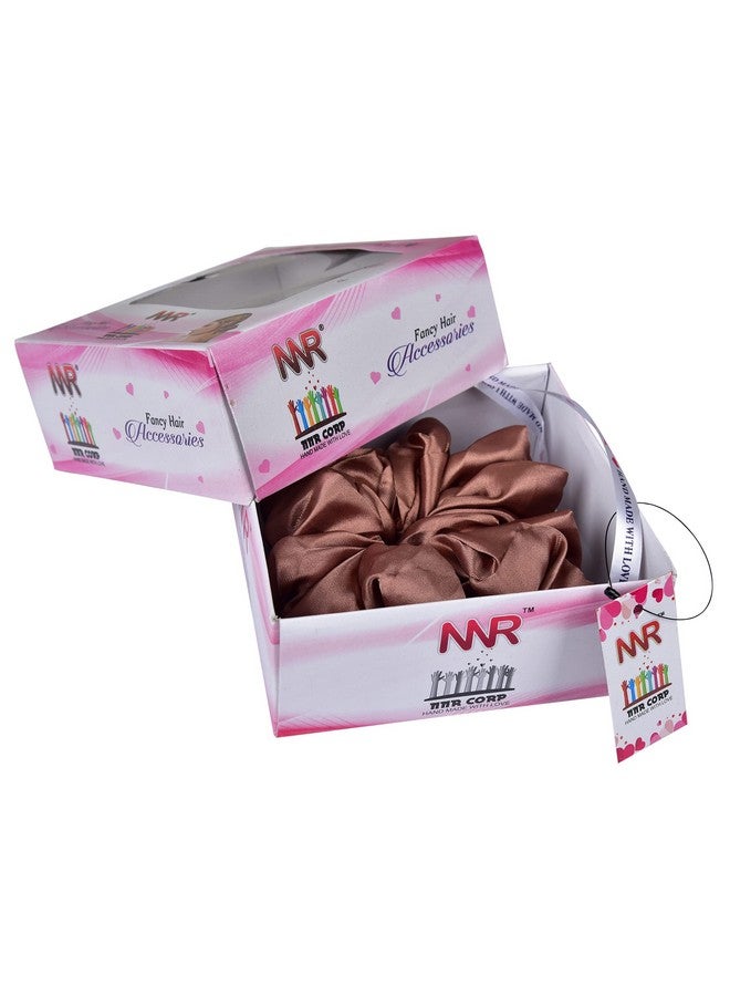 Nnr Premium Hijab Hair Scrunchies, Volume Scrunchies For Girls And Women,Pack Of 2 Pcs - Brown/Black - Image 3