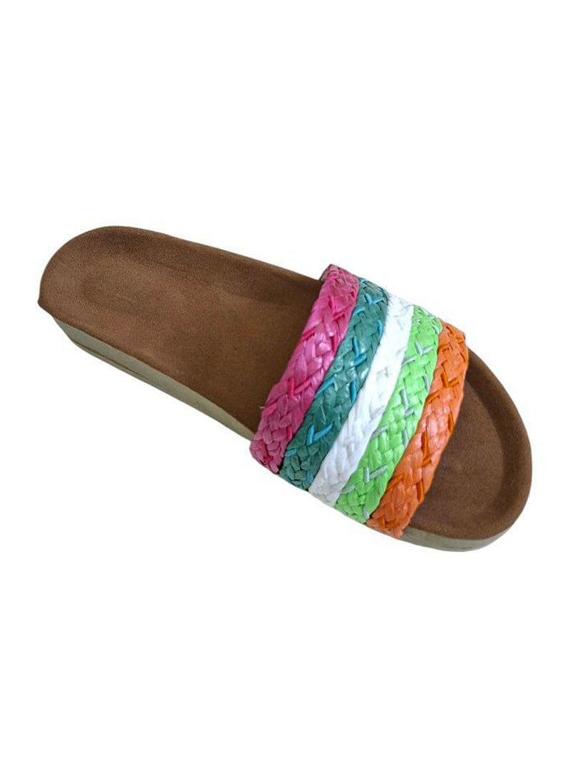 Karisma Cork And Latex Suede Lining Footbed, Soled Slippers Style With Simple Strap - Image 3