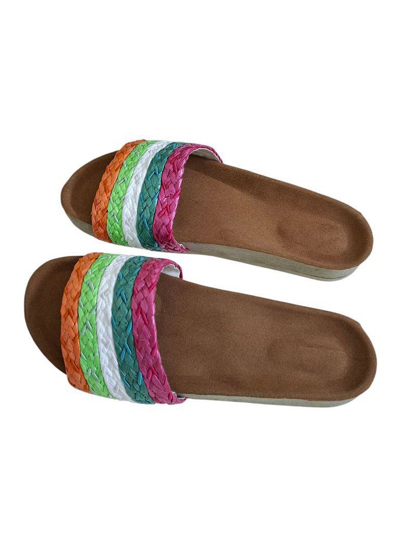Karisma Cork And Latex Suede Lining Footbed, Soled Slippers Style With Simple Strap - Image 2