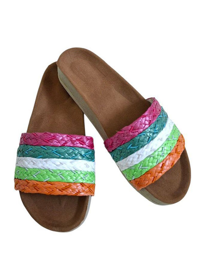 Karisma Cork And Latex Suede Lining Footbed, Soled Slippers Style With Simple Strap - Image 1
