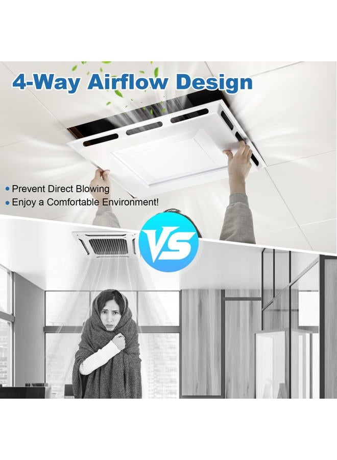 Fancat 4-Way Ceiling Air Vent Deflector 24"x24", Fits Standard 2' x 2' Ceiling Grid, Tool-Free Installation, Airflow Redirector for Offices, Classrooms, and Commercial Spaces - Image 4