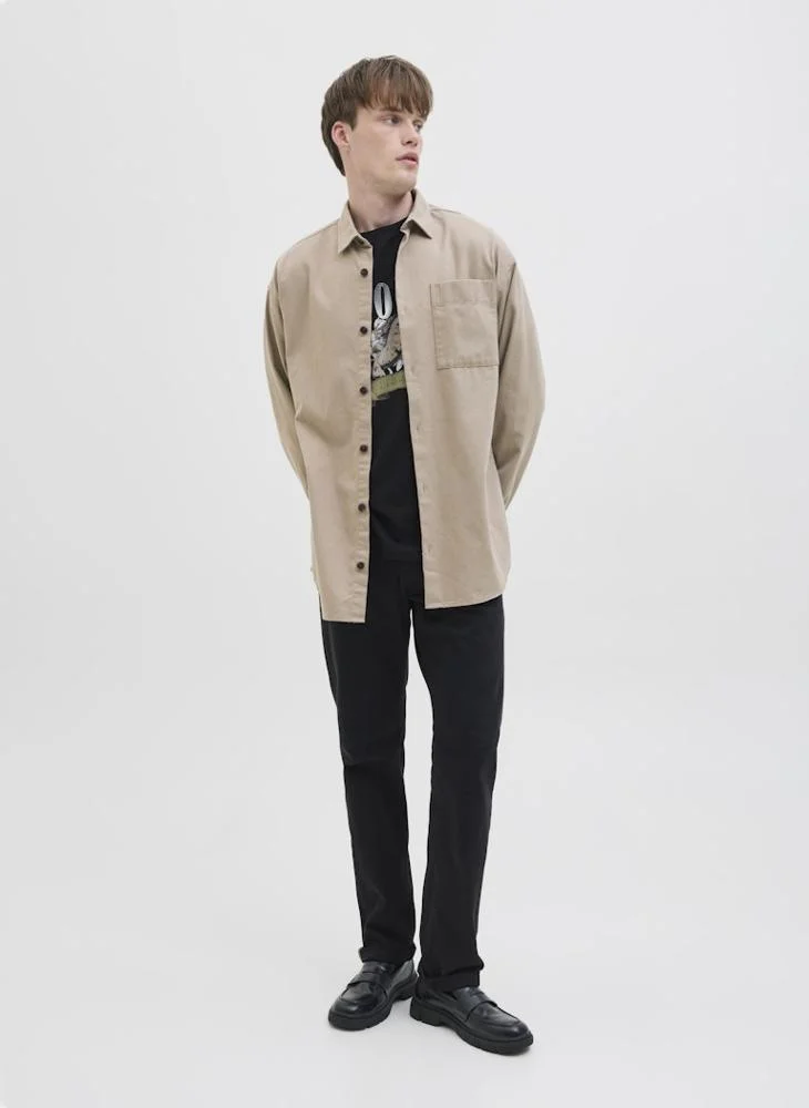 solid Regular Fit Overshirt