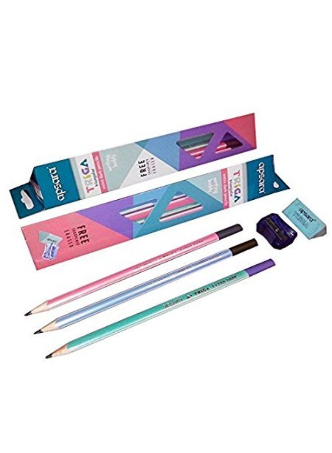 Apsara Triga Extra Dark Triangle Pencil - Pack Of 10