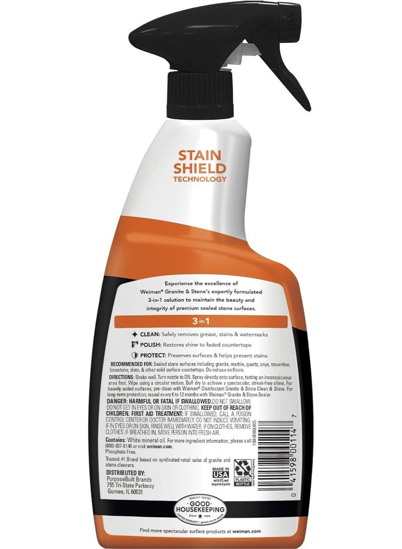 Weiman Granite Stone Clean, Polish and Protect - 24 Ounce - Image 2
